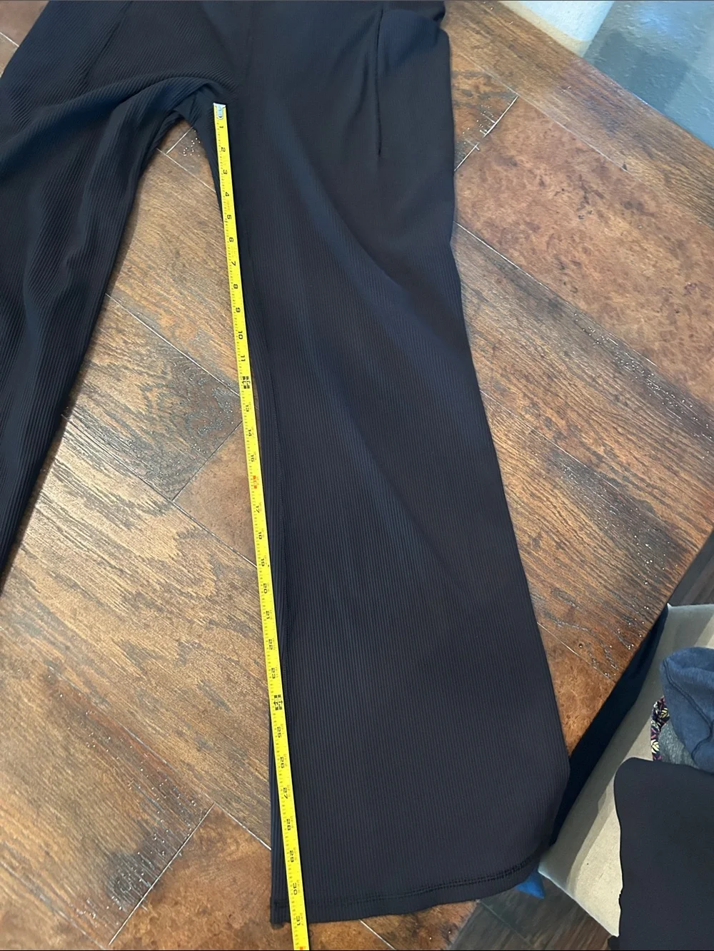 Athleta Salutation Stash Ribbed Flare Pants Black Sz XL Athleisure Pockets